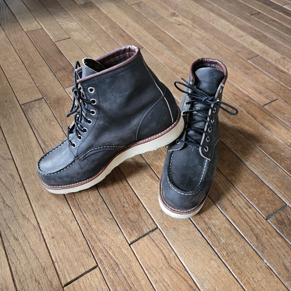 *RARE* Red Wing Moc Toe Charcoal Rough & Tough Boots Women's 8